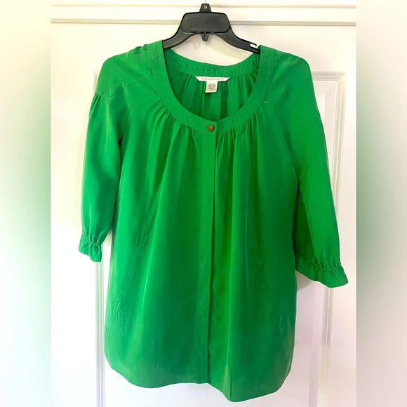 DVF Silk Green Blouse - Picture 1 of 6